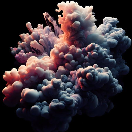 Abstract smoke on black background. 3d rendering, 3d illustration.の素材