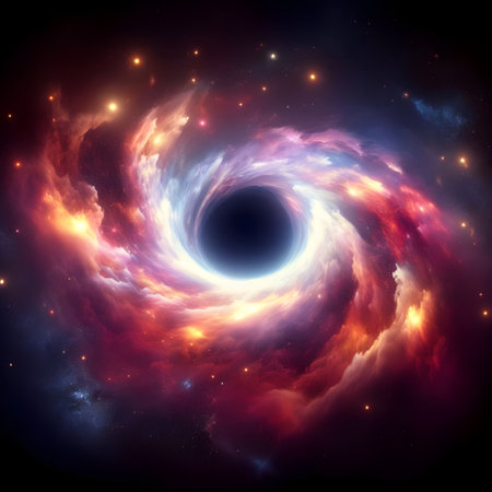 Abstract space background with stars and nebula, computer-generated image.の素材