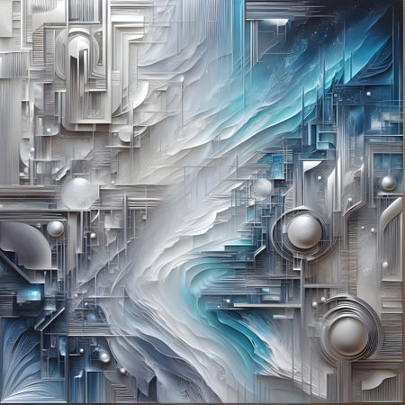 Abstract digital background, 3D illustration. Futuristic technology style.の素材