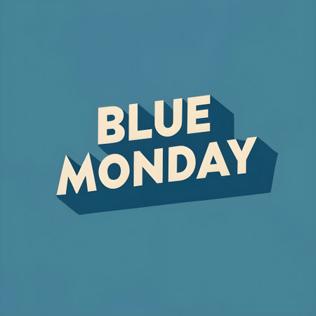 Blue background with the words BLUE MONDAY, vector illustrationの素材