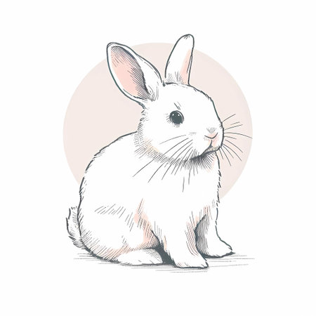Rabbit. Hand drawn sketch. Vector illustration on white background.の素材