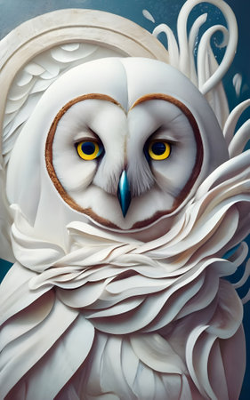 White Owl a  perfectly white owl of white whispers.の素材