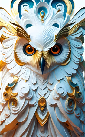 White Owl a  perfectly white owl of white whispers.の素材