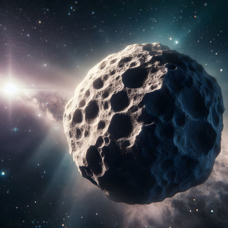 3d rendering of a planet in space surrounded by stars and nebula.の素材