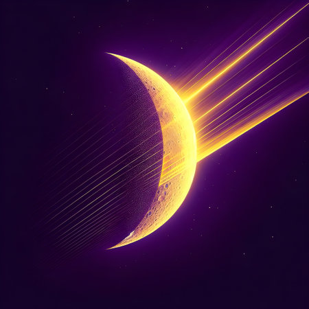 Dark side of the moon,purple background.の素材