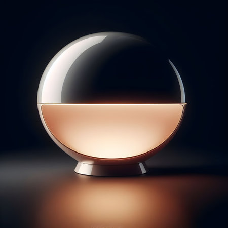 A designer lamp with a futuristic shape.の素材
