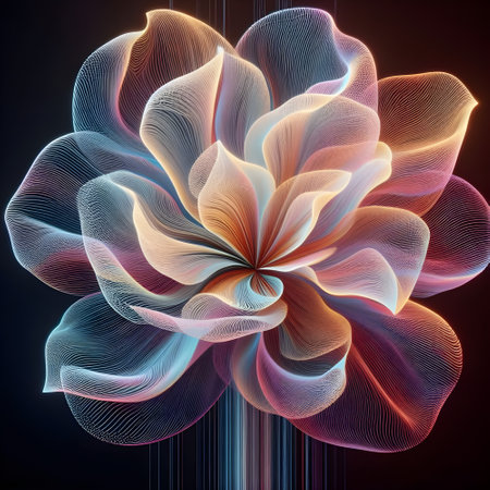 Abstract fractal flower, digital artwork for creative graphic design. Computer generated graphics.の素材