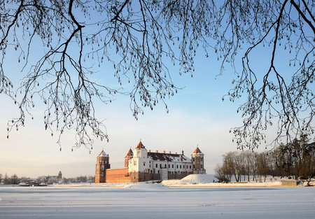 MIR, BELARUS - January 22, 2021: Medieval castle in Mir, Belarusのeditorial素材