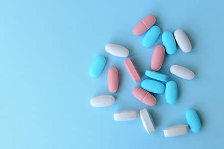Medical / health-care concept: some medical colorful pillsの写真素材