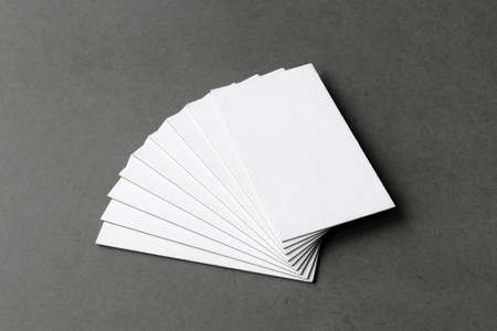 Business cards blank. Mockup on black background. Copy space for text.の写真素材