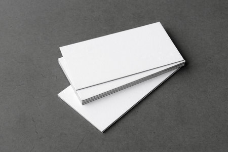 Business cards blank. Mockup on black background. Copy space for text.の写真素材