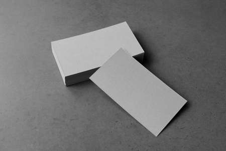 Business cards blank. Mockup on black background. Copy space for text.の写真素材