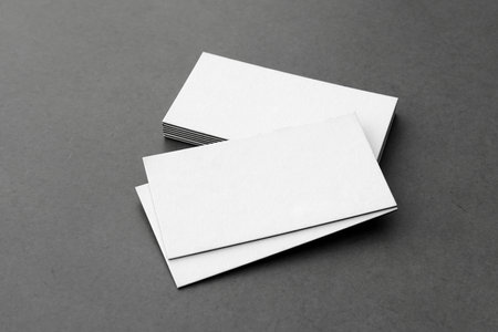 Business cards blank. Mockup on black background. Copy space for text.の写真素材