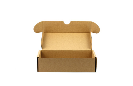 front side of  brown box with white background