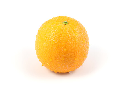 close up wet look orange on white backgroundの写真素材
