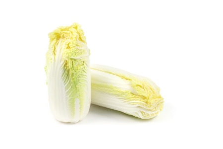 close up Chinese cabbage on white backgroundの写真素材