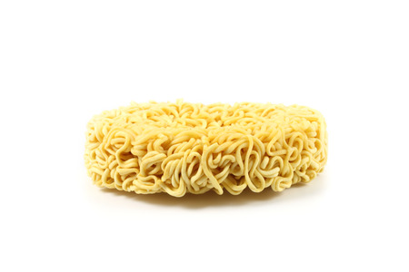 front site instant noodles on white backgroundの写真素材