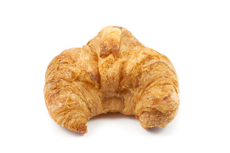 close up front side croissant on white backgroundの写真素材