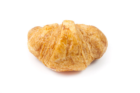close up back side croissant on white backgroundの写真素材