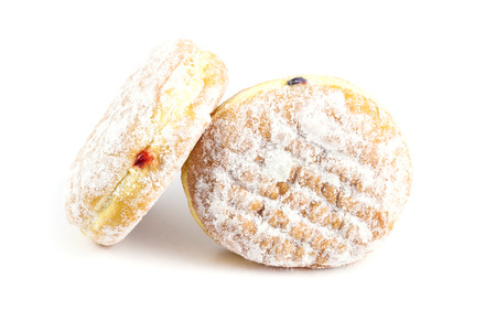 close up front side  donut on white backgroundの写真素材