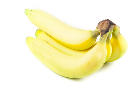 close up yellow banana on white backgroundの写真素材