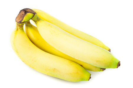 close up yellow banana on white backgroundの写真素材