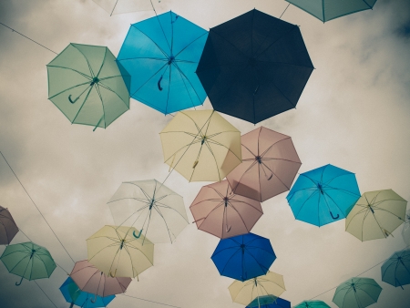 color umbrellaの写真素材