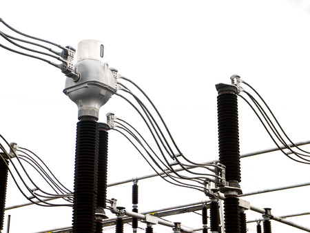 Impression network at transformer station in  high voltage 