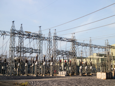 Part of high-voltage substation with switches and disconnectors