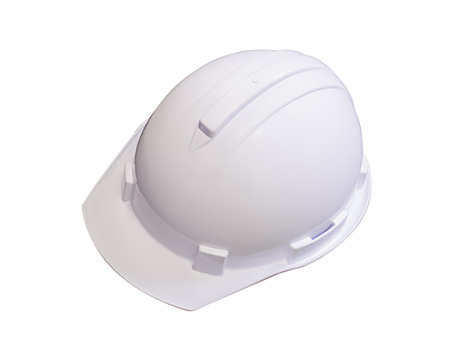 Plastic safety helmet on the fioorの写真素材