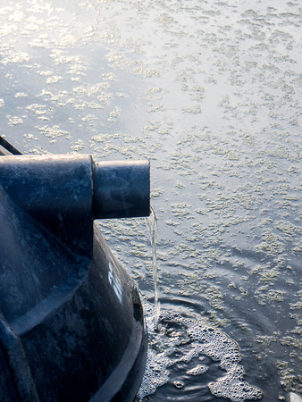 Drain water and allow to drain into the canal.の写真素材