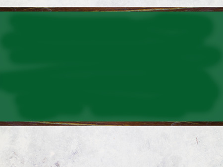 white with empty blank green chalkboard with wooden frame with white chalk in class roomの写真素材