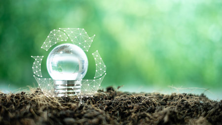 Connecting dots and lines shape Recycle cover Crystal globe on base lamp for industrial and...