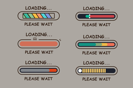 Loading progress bar set. Vector illustration of progress bar for web designのイラスト素材