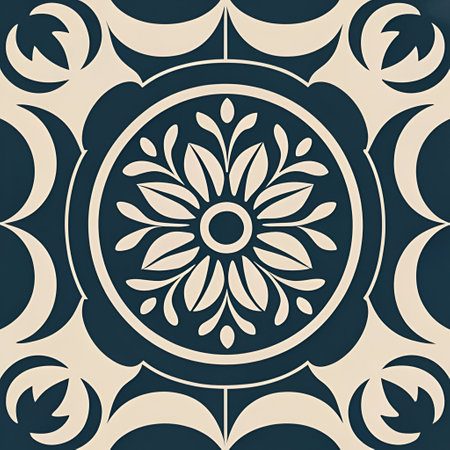 Seamless pattern with mandalas in retro style. Vector illustration.の素材