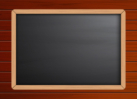 Chalkboard background template on wooden pattern texture,To adapt or apply for lecture, teaching,classroom, sketch,drawing,lettering,sketching,vector,illustrationのイラスト素材