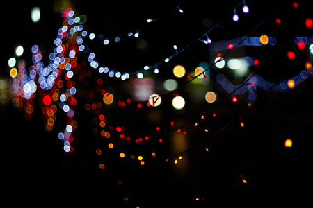 defocused christmas lights background