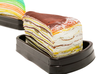 crape cake isolated on white background (Selective Focus)の写真素材