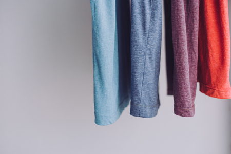 Drying clothes indoorsの写真素材