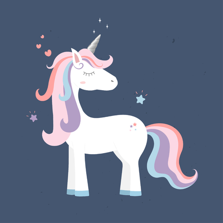 Cute Unicorn Princess, Magic creature.のイラスト素材