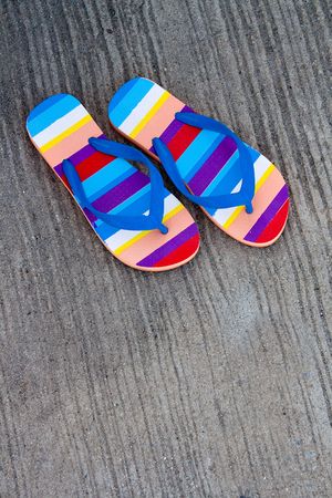 Colorful sandal on streetの写真素材