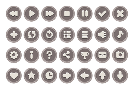 Set of buttons for games, applications and websites.のイラスト素材