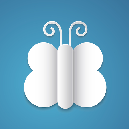 Butterfly designed in paper art style.のイラスト素材