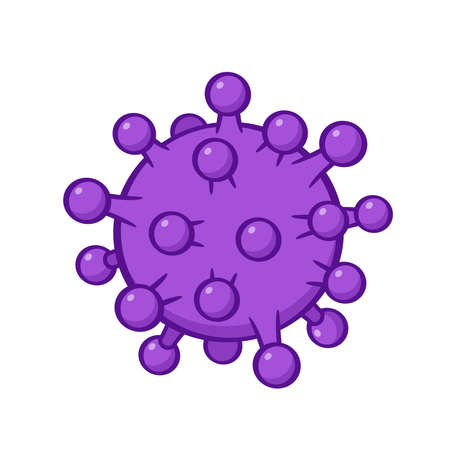 Coronavirus or Covid-19 icon in vector flat illustration cartoon style. The pandemic of viruses.のイラスト素材