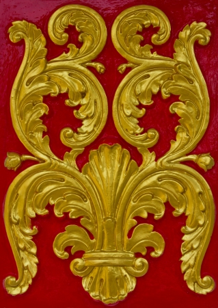 art thai style in temple  Gold striped red background  の写真素材