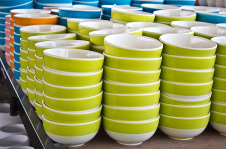 Set the bowl in green  の写真素材