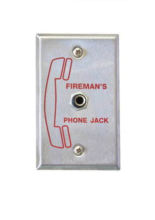 Fire alarm switch  white background  の写真素材