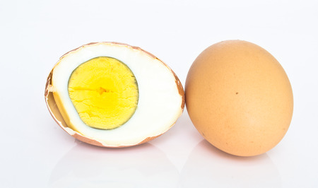 Shell boiled egg isolated on white background 