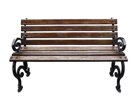 Isolated Park Bench on white background  の写真素材
