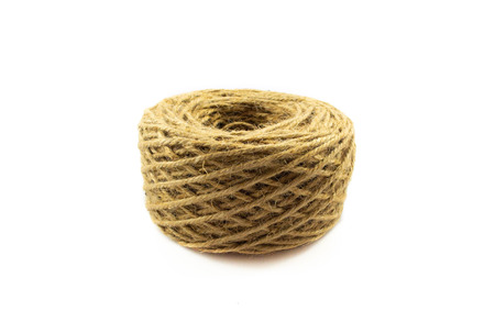 Rope of fiber coir isolated on white background.